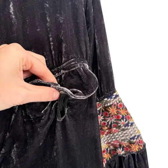 Johnny Was 4 Love Liberty Velvet Embroidered Full Zip Jacket Boho Womens Small - Picture 4 of 8